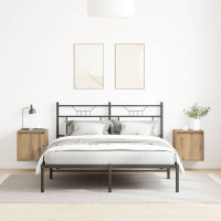 Produktbild för Väggmonterade sängskåp 2 st, hantverksmässig ek 38x34x40 cm