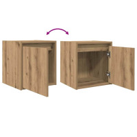Produktbild för Väggmonterade sängskåp 2 st, hantverksmässig ek 38x34x40 cm