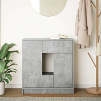 Produktbild för Skänk med lådor och dörrar betonggrå 70,5x34x74,5 cm