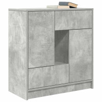 Produktbild för Skänk med lådor och dörrar betonggrå 70,5x34x74,5 cm