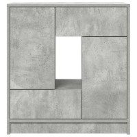 Produktbild för Skänk med lådor och dörrar betonggrå 70,5x34x74,5 cm
