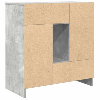 Produktbild för Skänk med lådor och dörrar betonggrå 70,5x34x74,5 cm