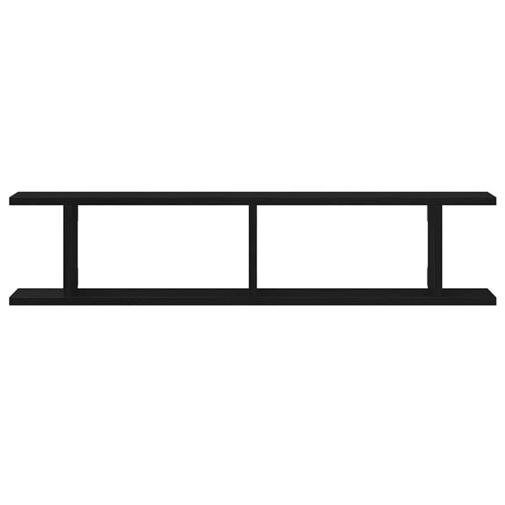 Produktbild för Vägghyllor 2 st svart ek 90x18x20 cm konstruerat trä