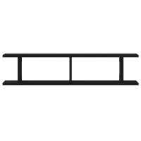 Produktbild för Vägghyllor 2 st svart ek 90x18x20 cm konstruerat trä
