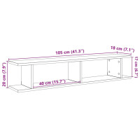 Produktbild för Vägghyllor 2 st svart ek 105x18x20 cm konstruerat trä