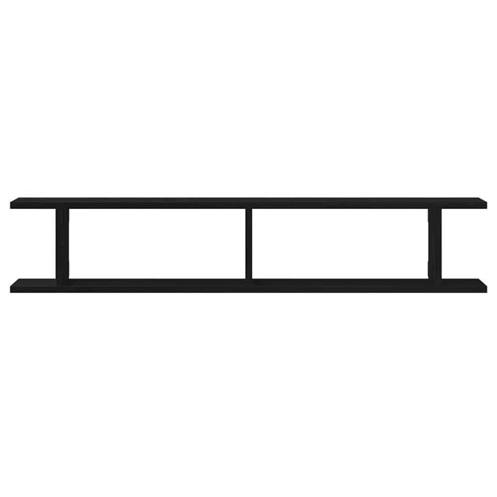 Produktbild för Vägghyllor 2 st svart ek 105x18x20 cm konstruerat trä
