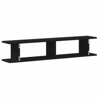 Produktbild för Vägghyllor 2 st svart ek 105x18x20 cm konstruerat trä