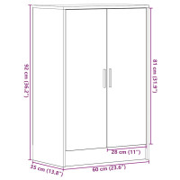 Produktbild för Skoskåp svart ek 60x35x92 cm konstruerat trä