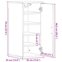 Produktbild för Skoskåp svart ek 32x35x70 cm konstruerat trä