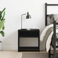 Produktbild för Sängbord svart ek 40x30x40 cm konstruerat trä