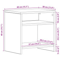 Produktbild för Sängbord svart ek 40x30x40 cm konstruerat trä