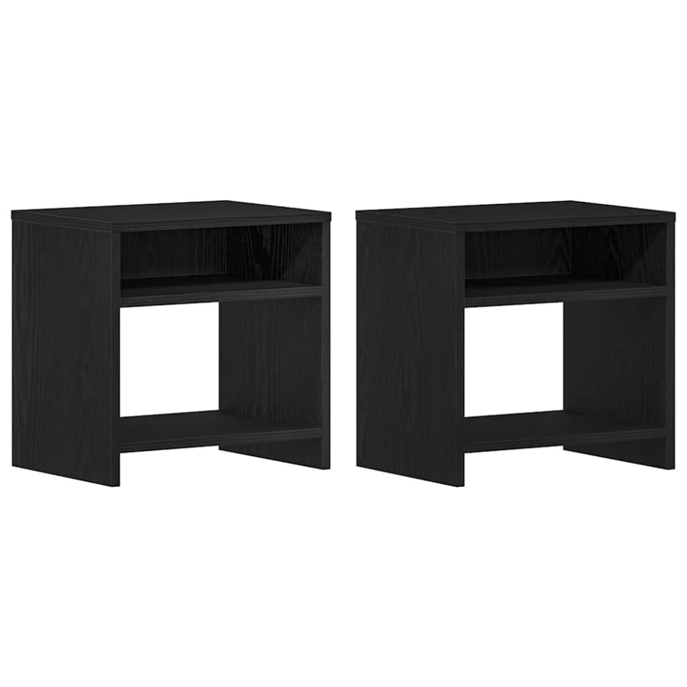 Produktbild för Sängbord 2 st svart ek 40x30x40 cm konstruerat trä
