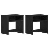 Produktbild för Sängbord 2 st svart ek 40x30x40 cm konstruerat trä