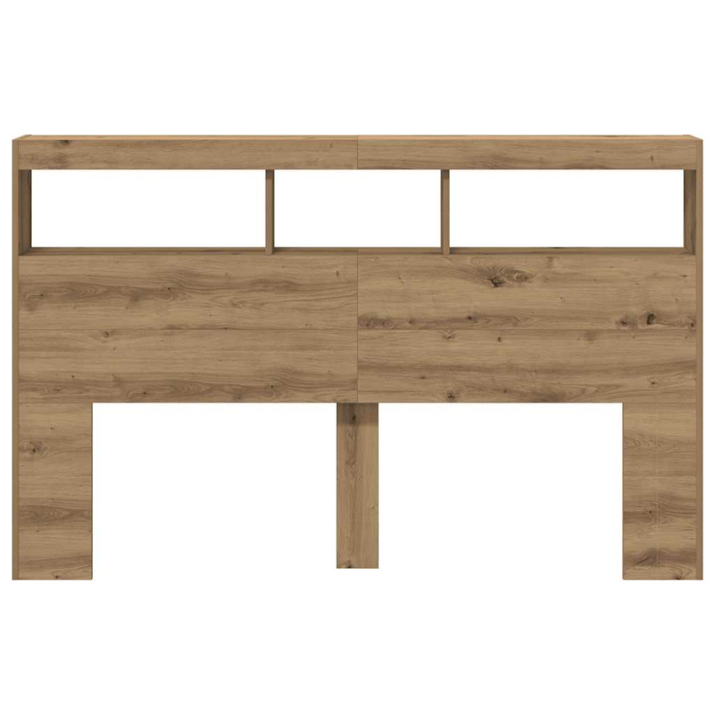 Produktbild för Skåp till huvudgavel med LED Artisan ek 160x17x102 cm