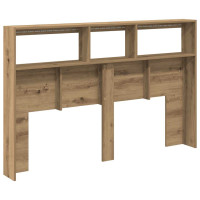 Produktbild för Skåp till huvudgavel med LED Artisan ek 160x17x102 cm