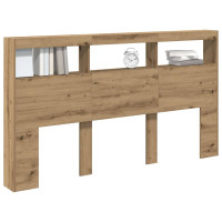 Produktbild för Skåp till sänggavel med LED Artisan ek 180x17x102 cm