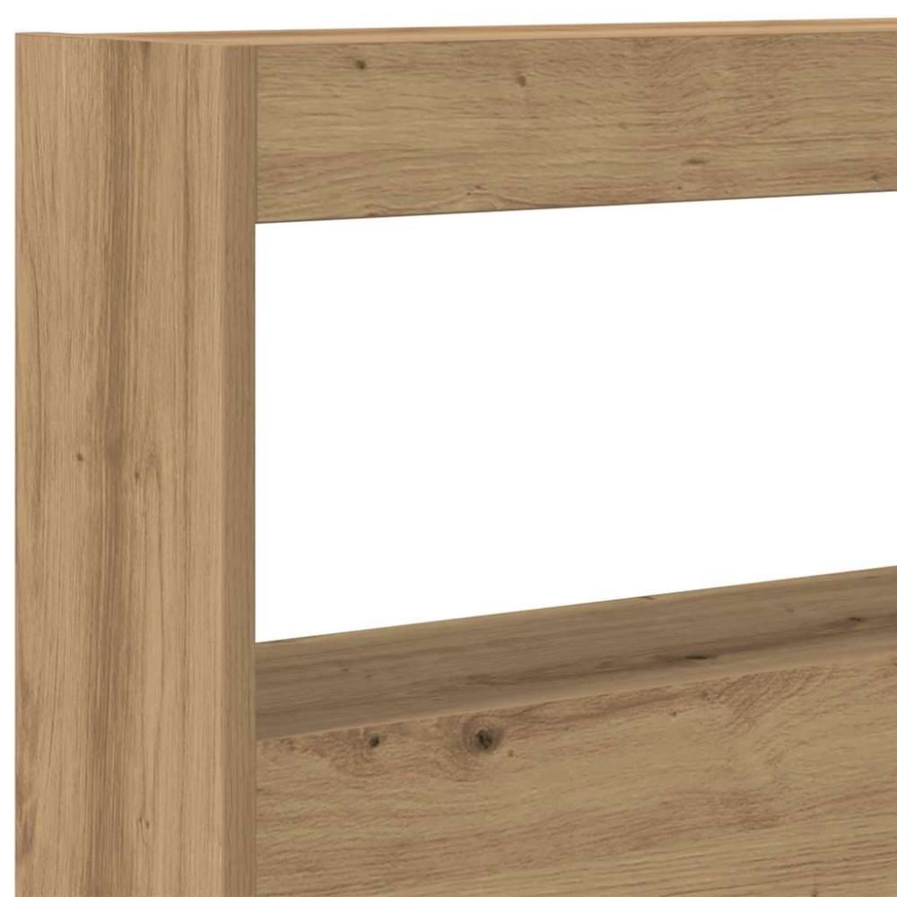 Produktbild för Skåp till sänggavel med LED Artisan ek 180x17x102 cm