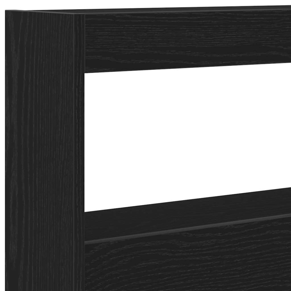 Produktbild för Skåp till huvudgavel med LED svart ek 180x17x102 cm