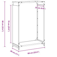 Produktbild för Vedställ vit 60x28x90 cm kallvalsat stål