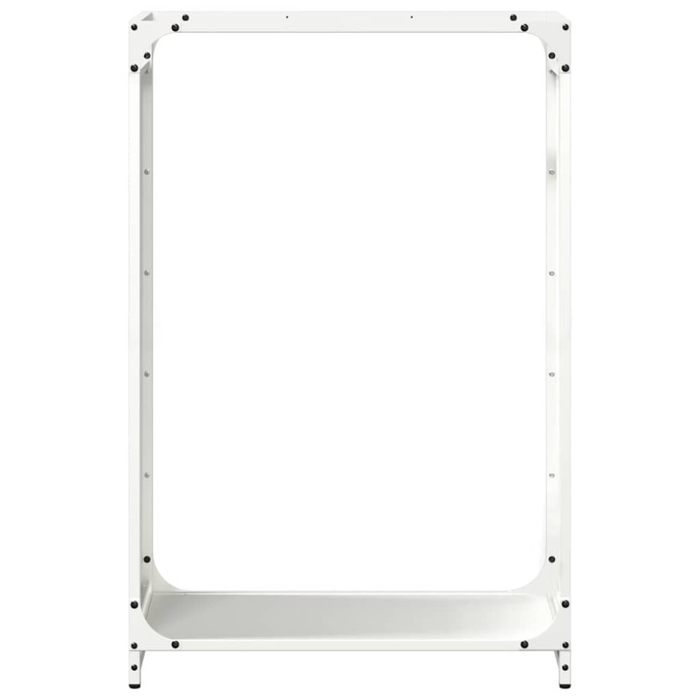 Produktbild för Vedställ vit 60x28x90 cm kallvalsat stål
