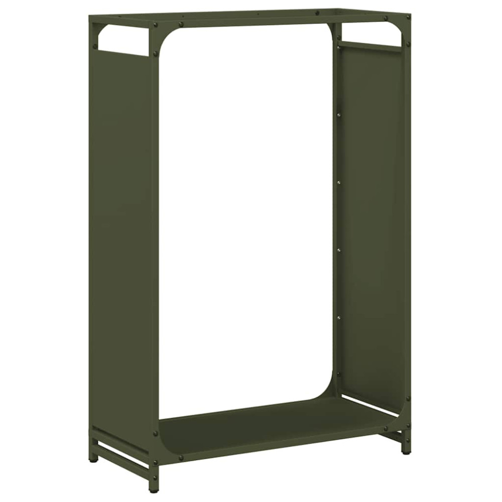 Produktbild för Vedställ olivgrön 60x28x90 cm kallvalsat stål