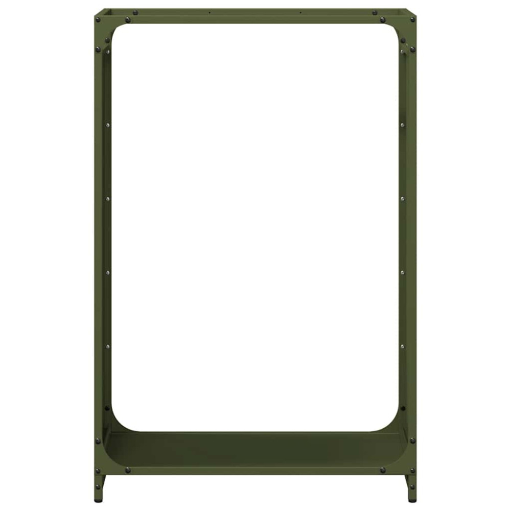 Produktbild för Vedställ olivgrön 60x28x90 cm kallvalsat stål