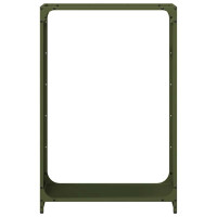 Produktbild för Vedställ olivgrön 60x28x90 cm kallvalsat stål