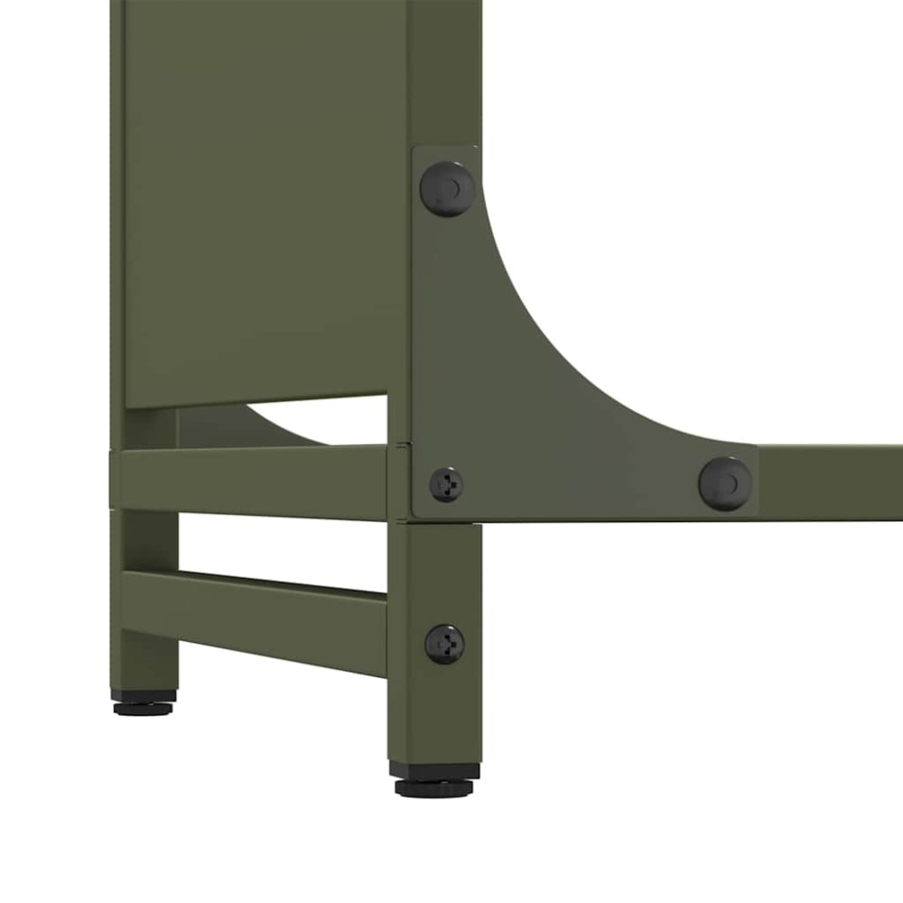 Produktbild för Vedställ olivgrön 60x28x90 cm kallvalsat stål