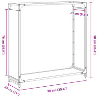 Produktbild för Vedställ svart 90x28x90 cm kallvalsat stål