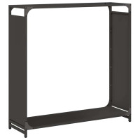 Produktbild för Vedställ svart 90x28x90 cm kallvalsat stål