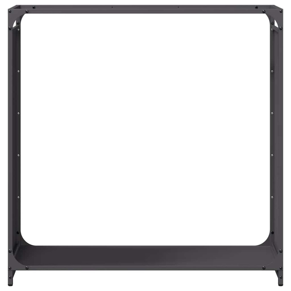 Produktbild för Vedställ svart 90x28x90 cm kallvalsat stål