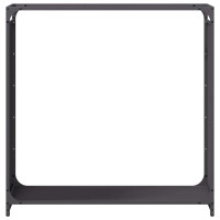 Produktbild för Vedställ svart 90x28x90 cm kallvalsat stål
