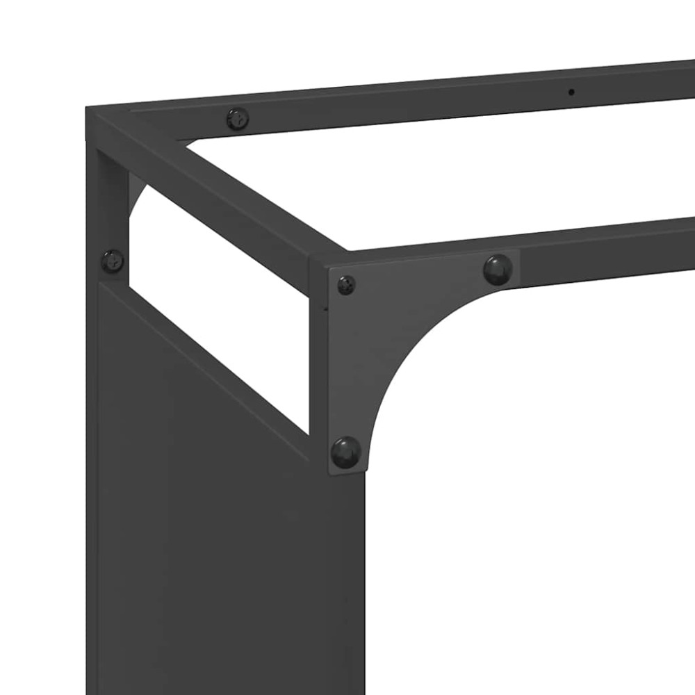 Produktbild för Vedställ svart 90x28x90 cm kallvalsat stål