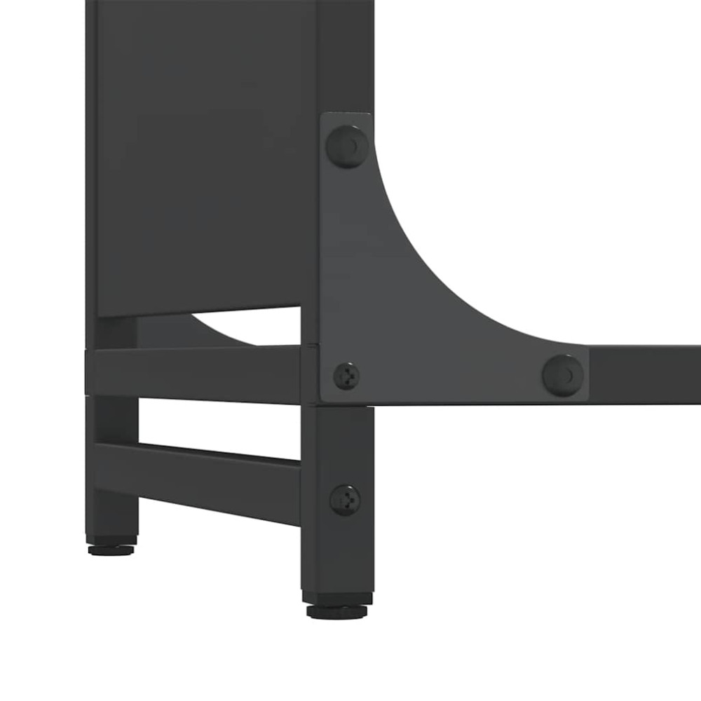 Produktbild för Vedställ svart 90x28x90 cm kallvalsat stål