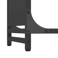 Produktbild för Vedställ svart 90x28x90 cm kallvalsat stål