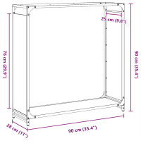 Produktbild för Vedställ vit 90x28x90 cm kallvalsat stål