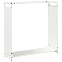 Produktbild för Vedställ vit 90x28x90 cm kallvalsat stål