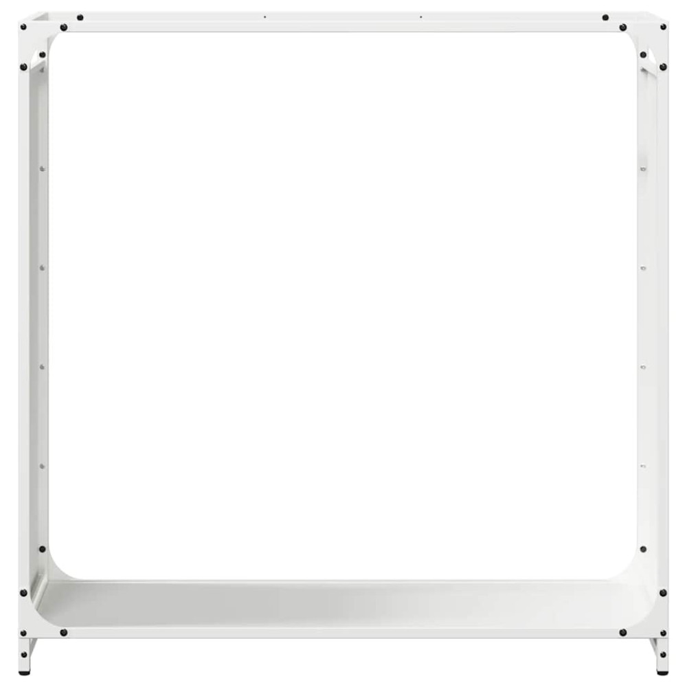 Produktbild för Vedställ vit 90x28x90 cm kallvalsat stål