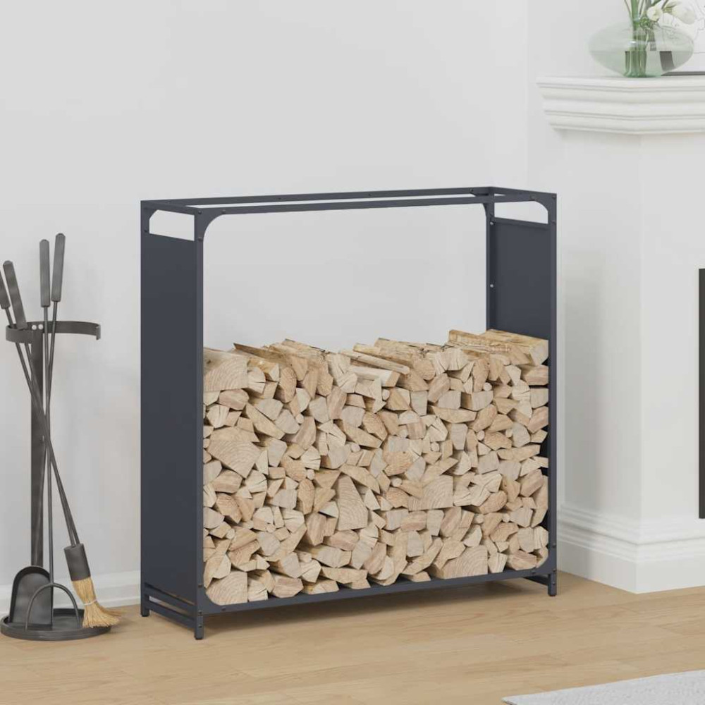 Produktbild för Vedställ antracit 90x28x90 cm kallvalsat stål