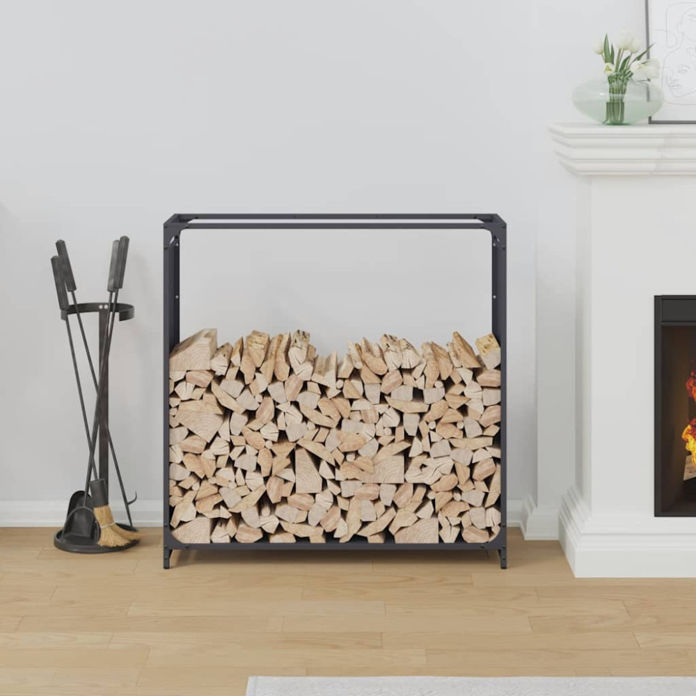 Produktbild för Vedställ antracit 90x28x90 cm kallvalsat stål