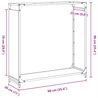 Produktbild för Vedställ olivgrön 90x28x90 cm kallvalsat stål