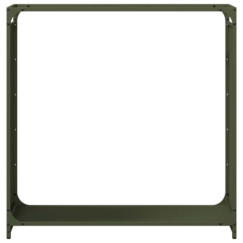Produktbild för Vedställ olivgrön 90x28x90 cm kallvalsat stål
