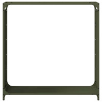 Produktbild för Vedställ olivgrön 90x28x90 cm kallvalsat stål