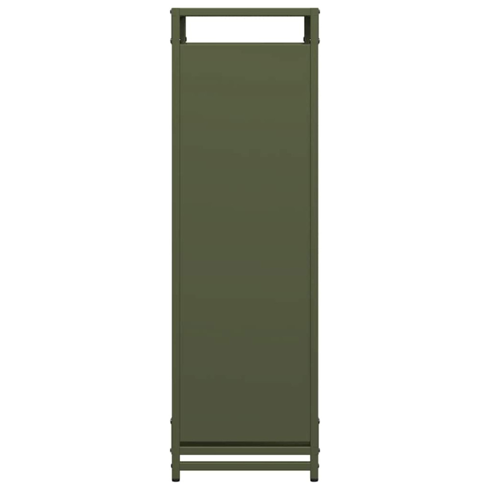 Produktbild för Vedställ olivgrön 90x28x90 cm kallvalsat stål