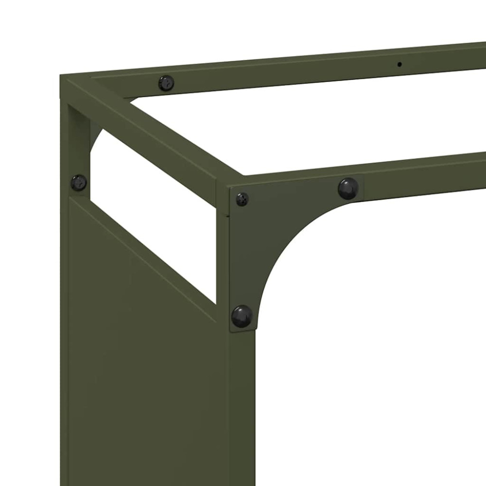 Produktbild för Vedställ olivgrön 90x28x90 cm kallvalsat stål