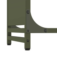 Produktbild för Vedställ olivgrön 90x28x90 cm kallvalsat stål