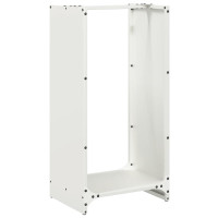 Produktbild för Vedställ vit 40x30x80 cm kallvalsat stål