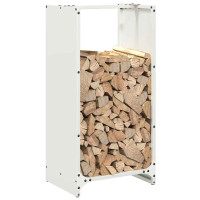 Produktbild för Vedställ vit 40x30x80 cm kallvalsat stål