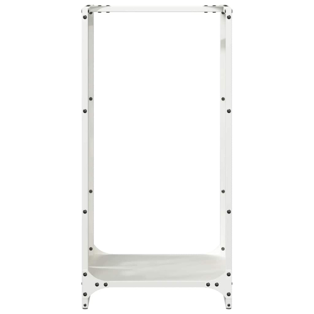 Produktbild för Vedställ vit 40x30x80 cm kallvalsat stål