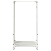 Produktbild för Vedställ vit 40x30x80 cm kallvalsat stål